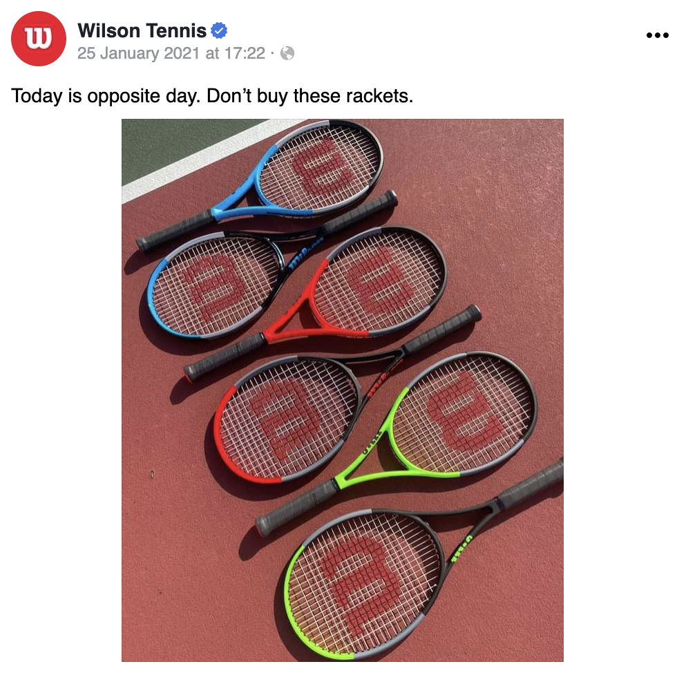 Wilson Tennis - Opposite Day Post