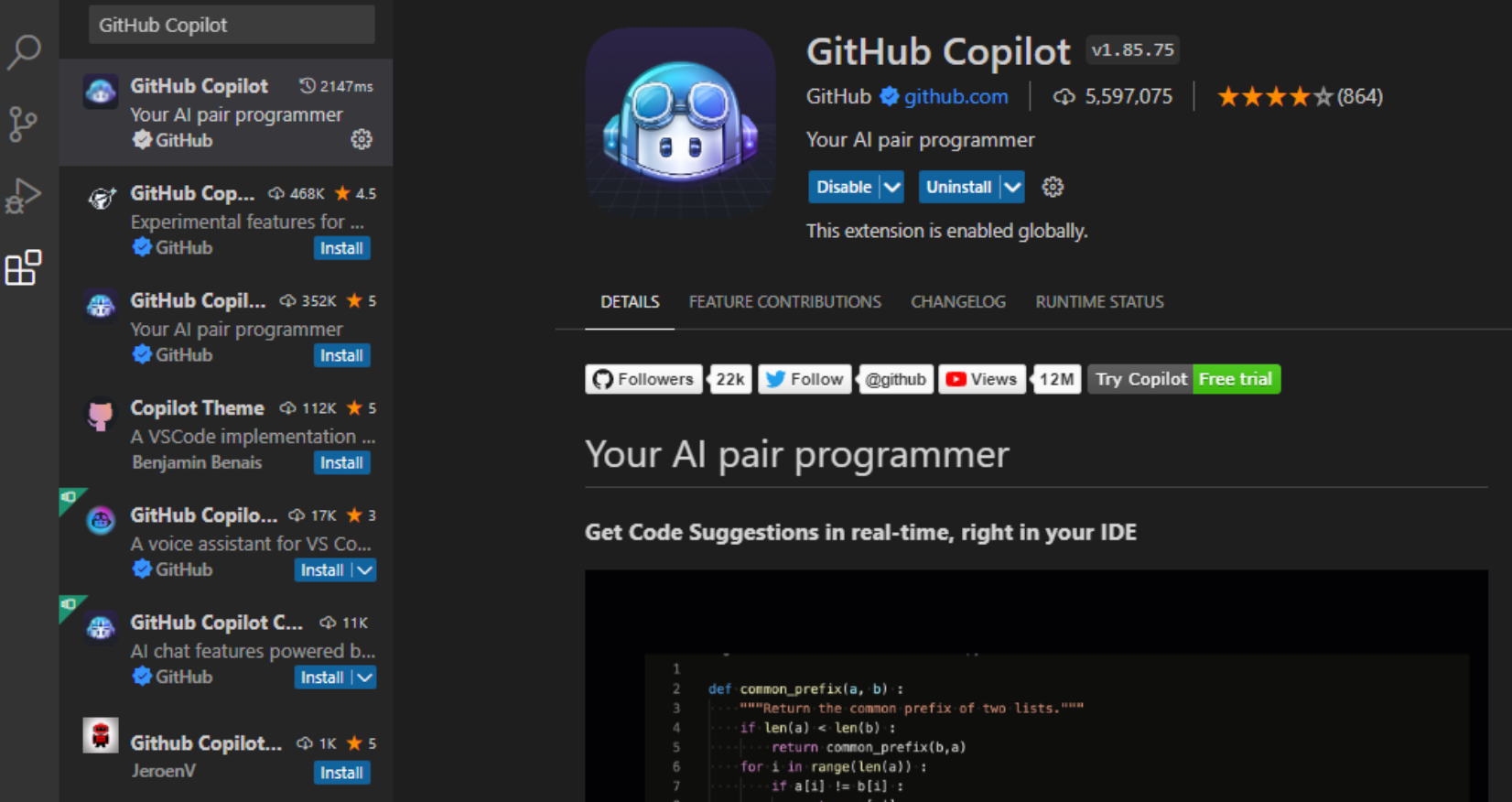 Alternative à ChatGPT pour le code : Github Copilot