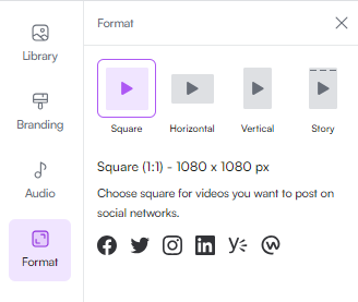 multi-sizer format for video with playplay
